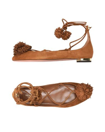 Aquazzura Ballet Flats In Beige