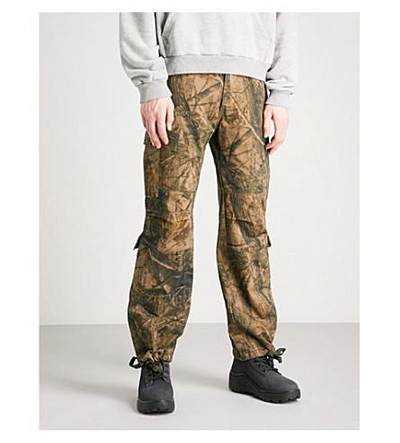 Yeezy Season 5 Straight Cotton Cargo Pants In Khaki
