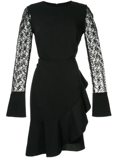 Goen J Ruffle Trimmed Dress With Lace Sleeves