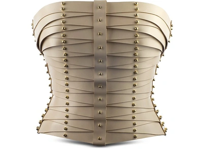 Una Burke Designer Women's Belts Cream Laced Strapped Bustier In Neutres