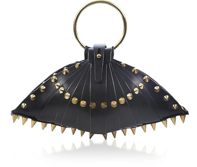 Una Burke Handbags Black Leather Warrior Shell Bag In Noir