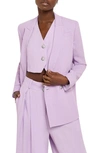 River Island Structured Double Breasted Blazer In Light Purple