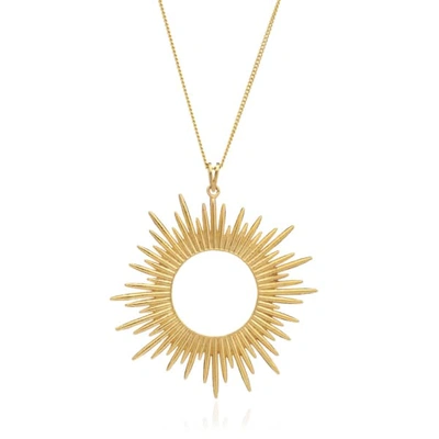 Rachel Jackson London Electric Goddess Statement Sun Necklace Gold