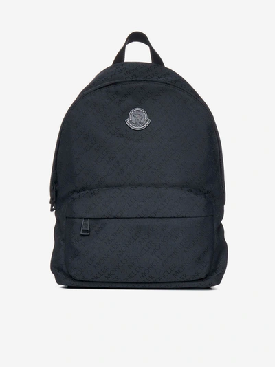 Moncler Pierrick All-over Logo Nylon Backpack In Nero