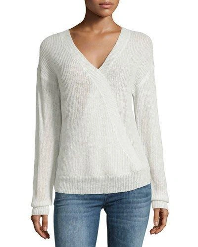 Cupcakes And Cashmere Sterberg Crossover V-neck Knit Sweater In Gray