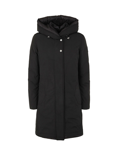 Woolrich Weoka Logo-patch Down-padded Parka In Black