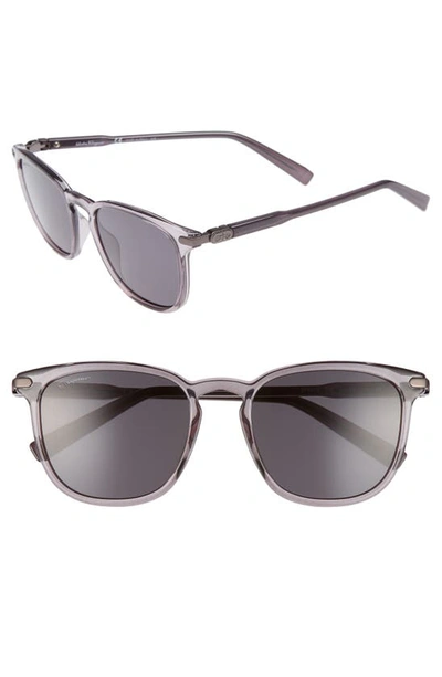 Ferragamo Men's Thin Square Plastic Sunglasses In Smoke