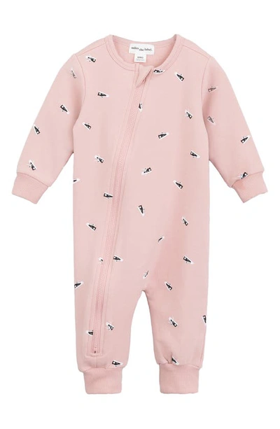 Miles The Label Baby Girl's Sneaker Print Coveralls In Pink