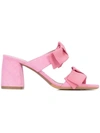 Tabitha Simmons Barbi Bow Suede Slide Sandals, Pink