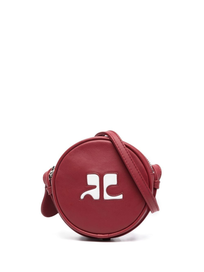 Courrèges Leather Circle Bag In Red