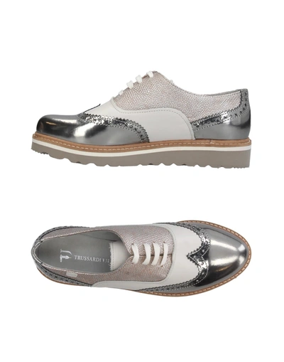 Trussardi Jeans Lace-up Shoes In Silver