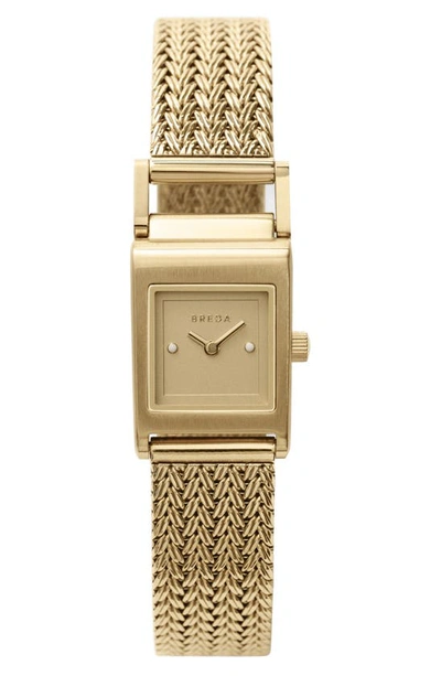 Breda Revel Mesh Strap Watch, 18mm In Gold