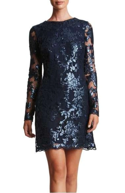 Dress The Population Grace A-line Dress In Navy