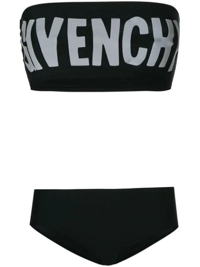 Givenchy Logo-print Bikini Set In Black