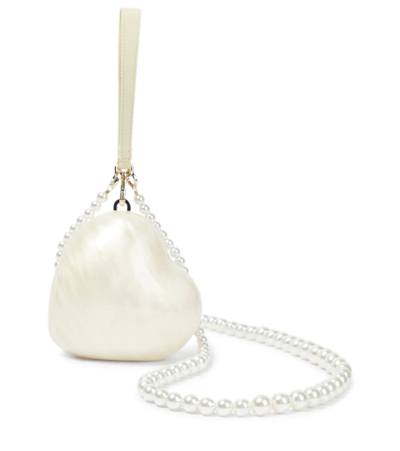 Simone Rocha Embellished Faux Pearl Clutch In Pearl/pearl