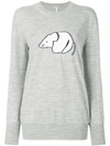 Loewe Mouse Intarsia Wool Sweater In Grey