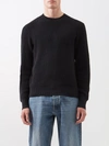 Rag & Bone Icons Dexter Waffle-knit Cotton Sweater In Black
