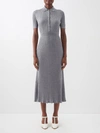 Gabriela Hearst Amor Ribbed Cashmere-blend Midi Dress In Heather Grey