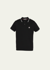 Moncler Men's Tipped Polo Shirt In Black