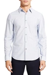 Theory Men's Sylvain Striped Knit Sport Shirt In Eclipse Olympic