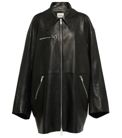 Khaite Women's Gellar Oversized Leather Jacket In Black