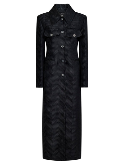 Khaite Estelle Long Button-front Coat In Black