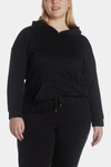 Andrew Marc Sport Long Sleeve Drop Shoulder Hoodie In Black