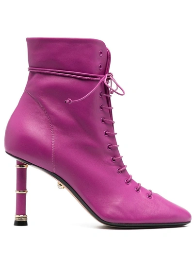 Alevì Love Lace-up Ankle Boot In Rose