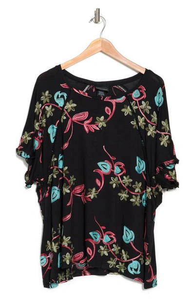 Forgotten Grace Embroidered T-shirt In Black/ White