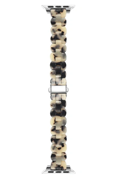The Posh Tech Elle Scalloped Resin Apple Watch Band In Light Natural Tortoise