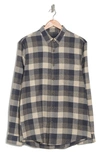 14th & Union 14th And Union Grindle Trim Fit Flannel Shirt In Tan- Navy Buffalo