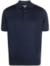 Brunello Cucinelli Polo Shirt In Cotton In Blue