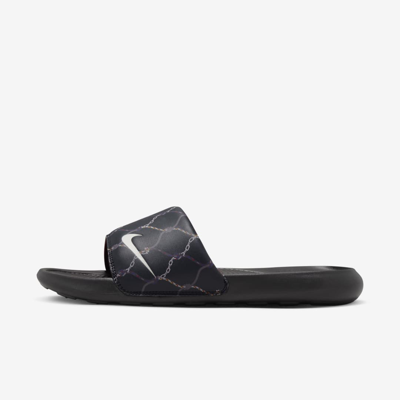 Nike Men's Victori One Printed Slides In Black/off Noir/iron Grey/phantom