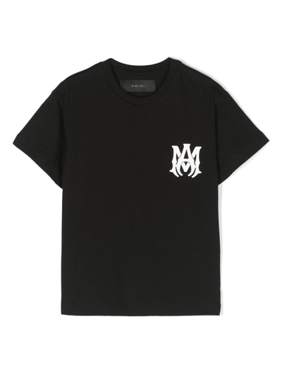 Amiri Kids Logo-print Cotton T-shirt In Black