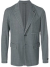 Prada Contrast Stitch Blazer In Grey