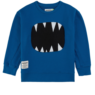 Nununu Fuzzy Roar Branded Graphic Sweatshirt Blue