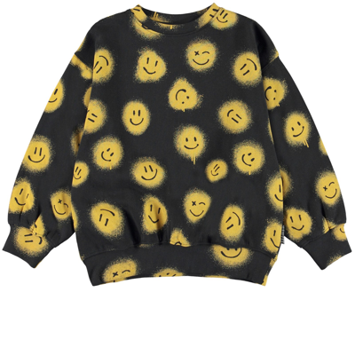 Molo Kids' Monti Gots Sweatshirt Smiles In Nero