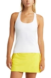 Beyond Yoga Spacedye Scoop-neck Stretch-woven Top In White