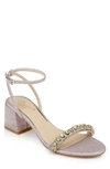 Jewel Badgley Mischka Odonna Embellished Ankle Strap Sandal In Light Gold