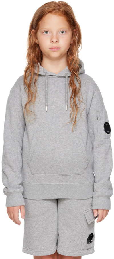 C.p. Company Kids Gray Basic Hoodie In Grey