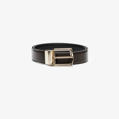 Zegna Black And Brown Core Reversible Leather Belt
