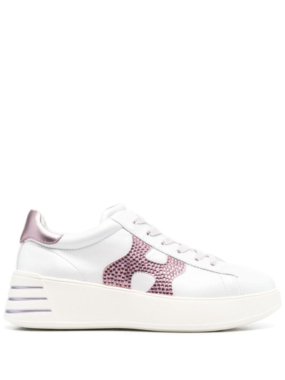 Hogan Side Logo-patch Low-top Sneakers In White