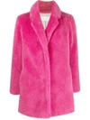Yves Salomon Mid-length Faux-fur Coat In Dahlia Pink