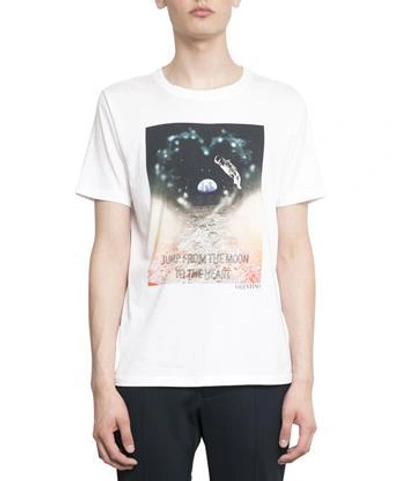 Valentino Jump From The Moon To The Heart Cotton T-shirt In White