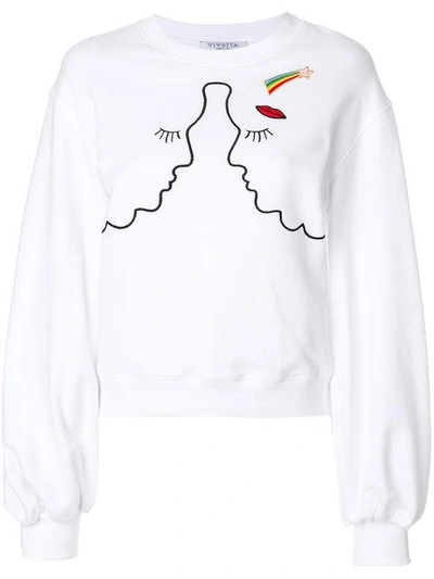 Vivetta Silhouette Embroidered Sweatshirt In White
