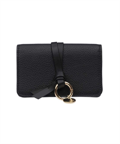 Chloé Alphabet Card Holder In Black