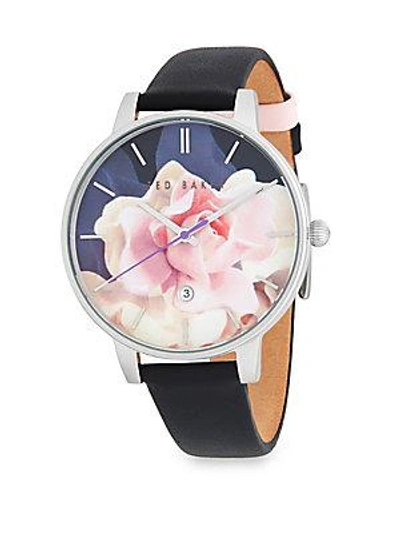 Ted Baker Leather Strap Watch In Multi