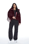 Blue Revival Dancing In The Moonlight Vegan Fur Jacket With Faux Leather Fringe In Merlot