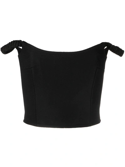 Khaite Audra Off-the-shoulder Wool-blend Top In Black