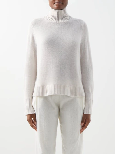 Allude High-neck Cashmere Sweater In Ivory